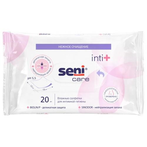 Влажные салфетки Inti+ для интимной гигиены SENI CARE 20шт