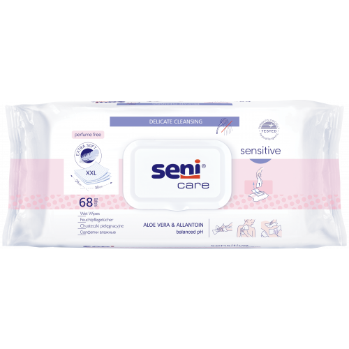 Салфетки влажные для чувствительной кожи Sensitive  SENI CARE 68шт
