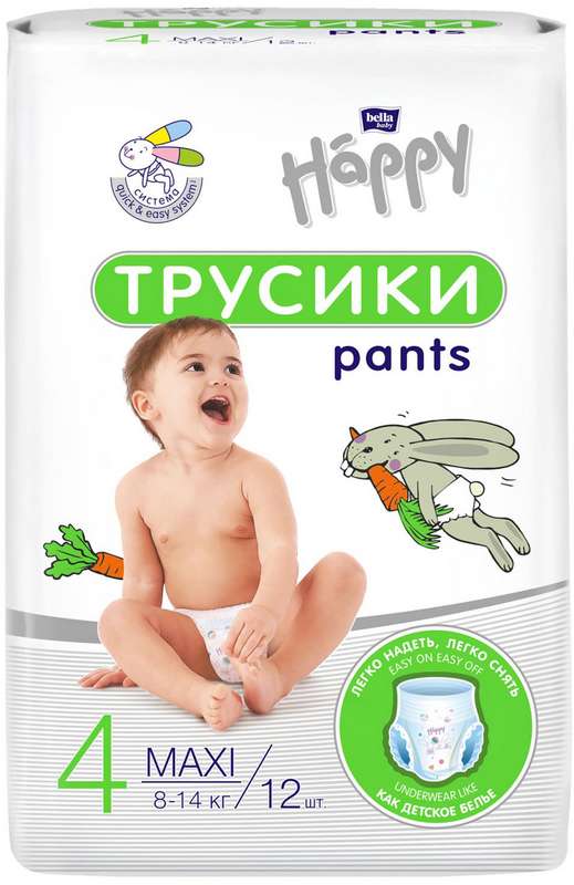 Подгузники-трусики детские "bella baby Happy" Maxi 12 шт
