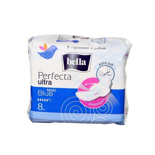 Прокладки женские гигиенические супертонкие "Perfecta Ultra" Maxi Blue 8 шт